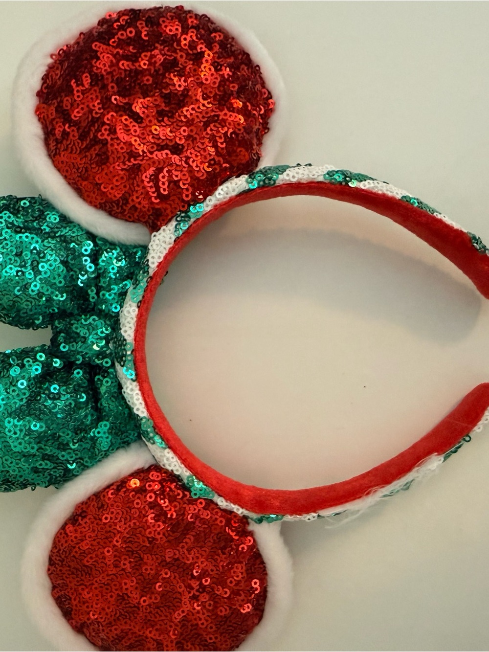 Disney Parks 2020 Christmas Peppermint Minnie sequin ears